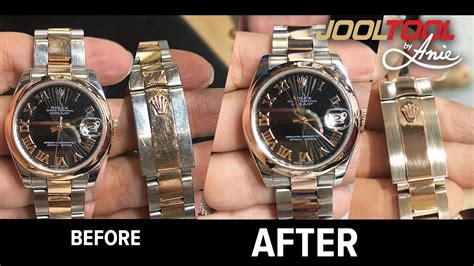 rolex watch polishing before and after|polishing a Rolex worth it.